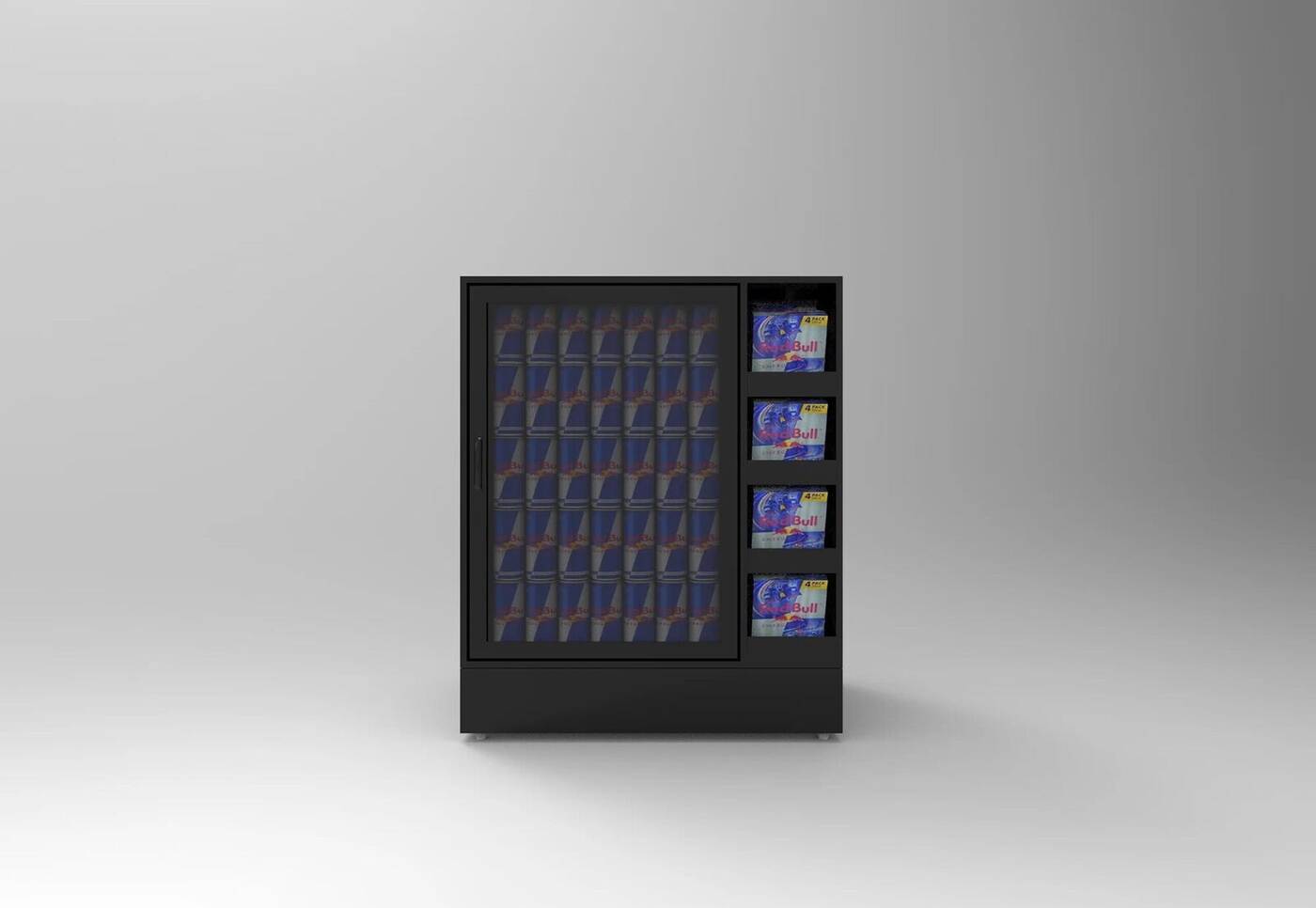 3D render: Red Bull display cooler, view 5 of 5