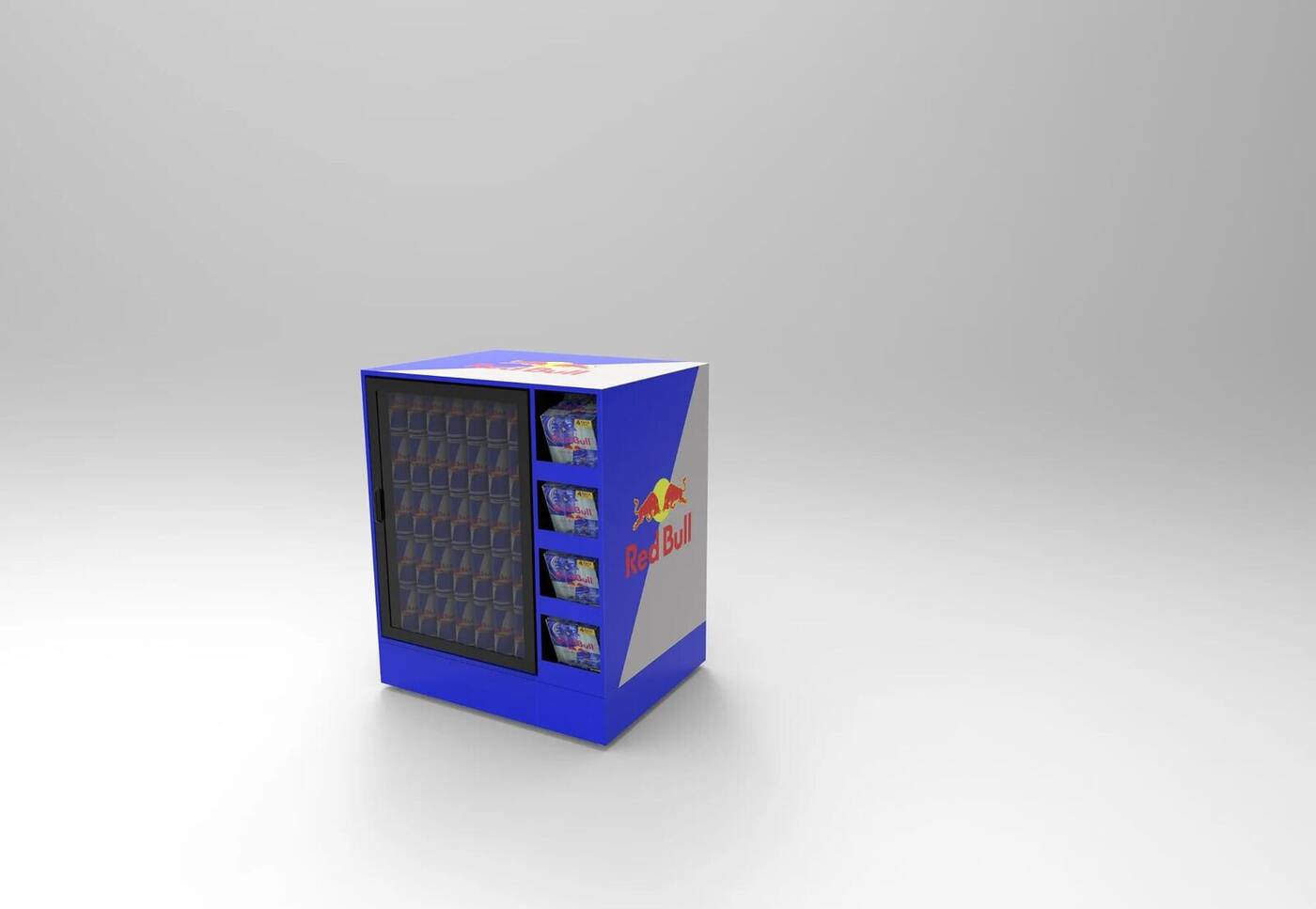 3D render: Red Bull display cooler