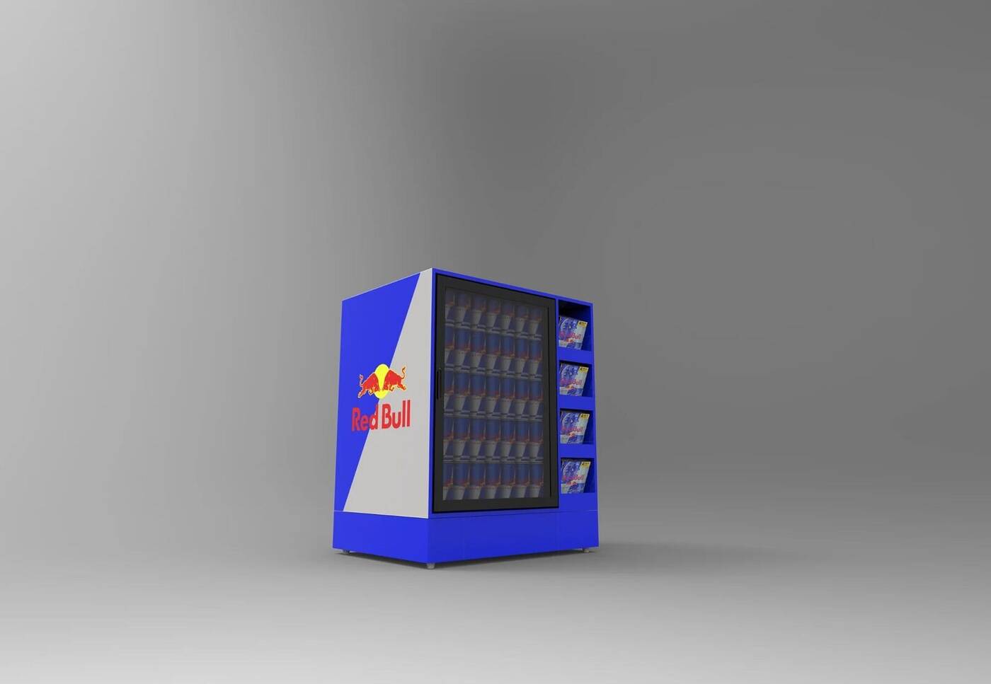 3D render: Red Bull display cooler, view 2 of 5