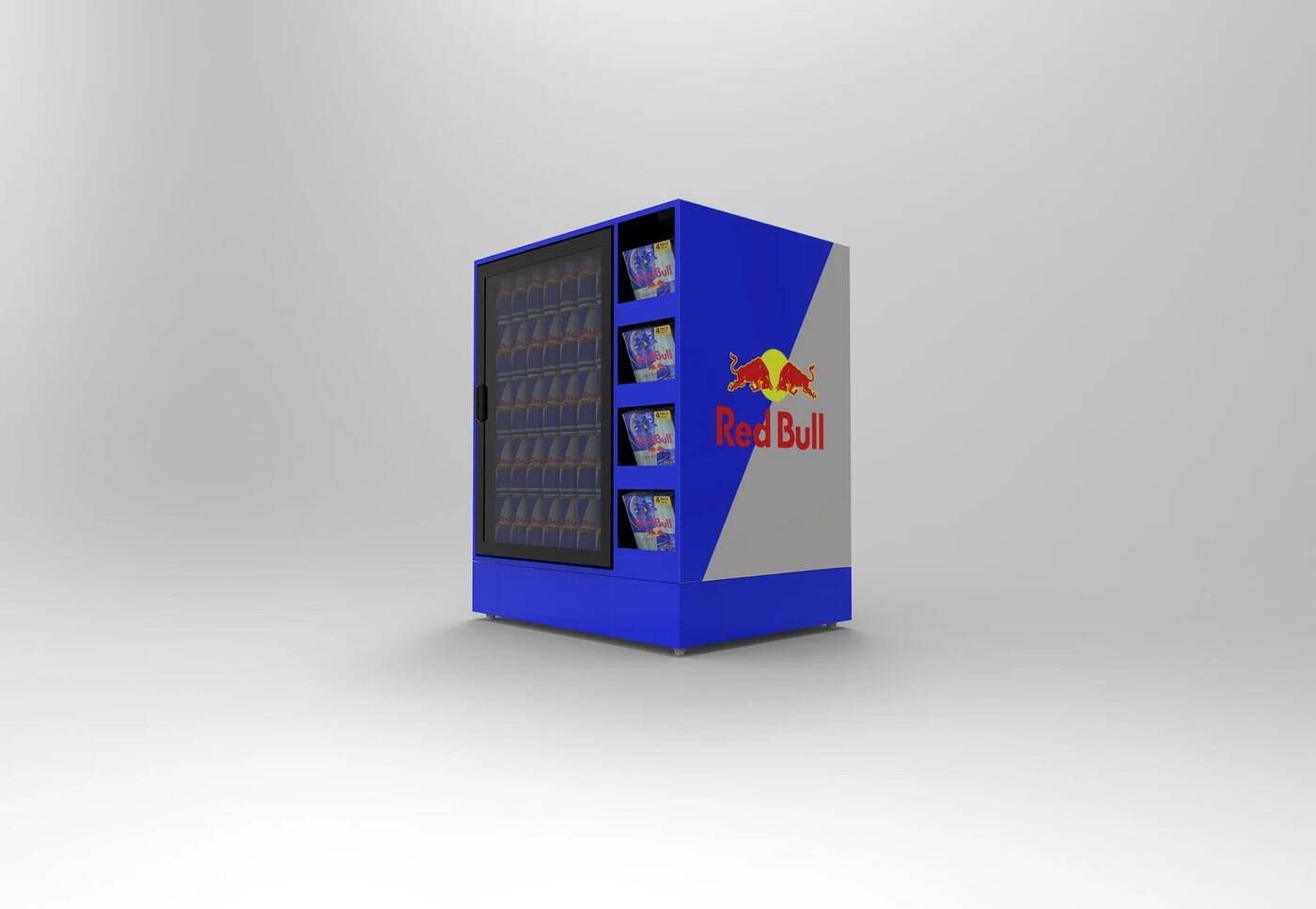 3D render: Red Bull display cooler, view 3 of 5