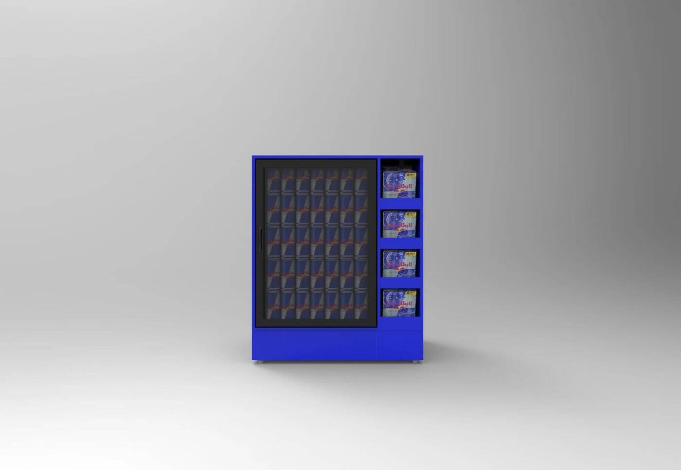 3D render: Red Bull display cooler, view 4 of 5