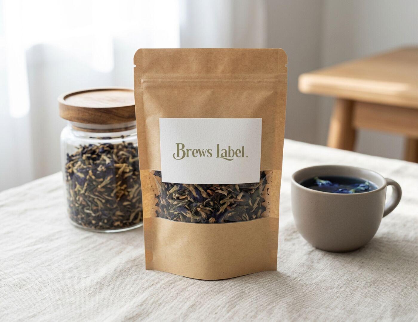 Brews Label kraft stand-up pouch mockup