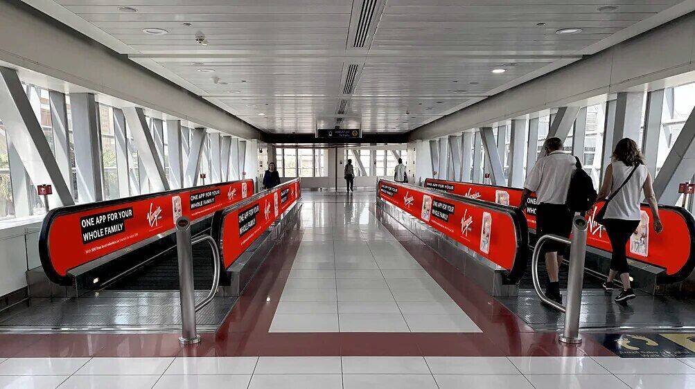 Virgin Mobile travelator wraps