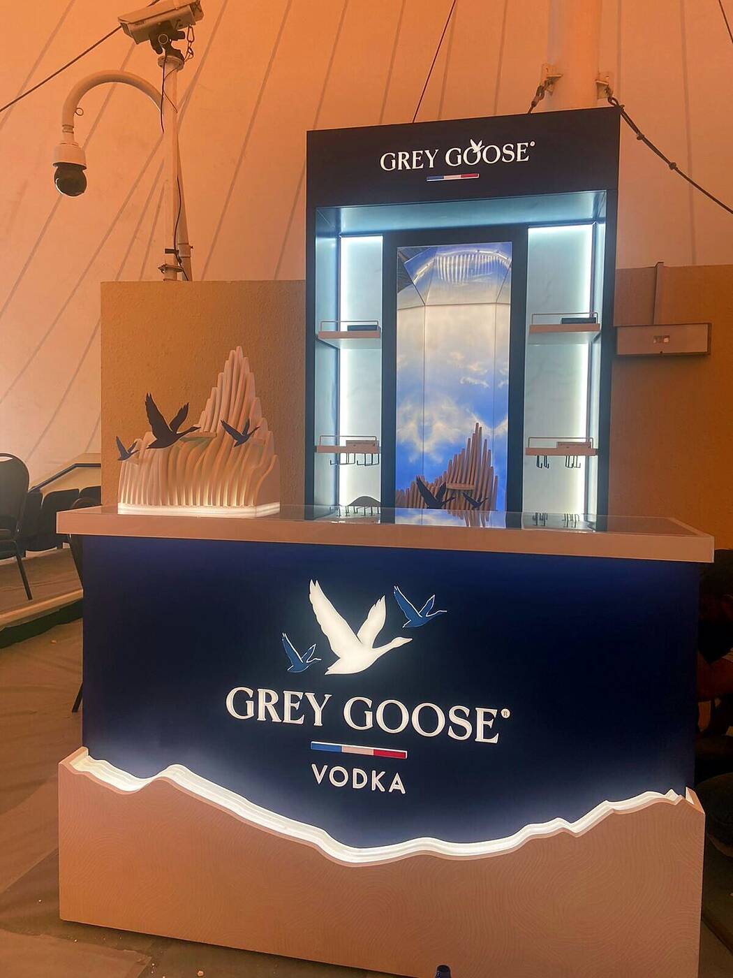 Grey Goose bar counter
