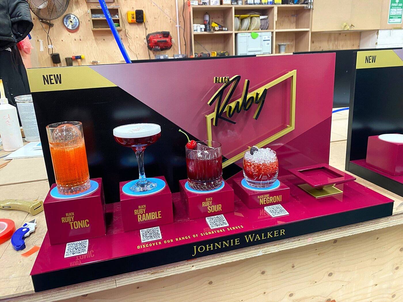 Johnnie Walker Ruby cocktail table